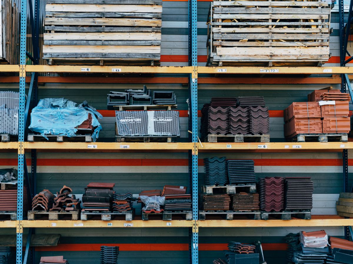 Materials stored for roof replacement project