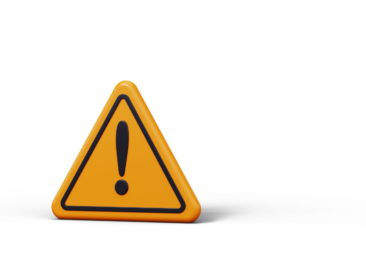 Warning sign showing the need for roof repair