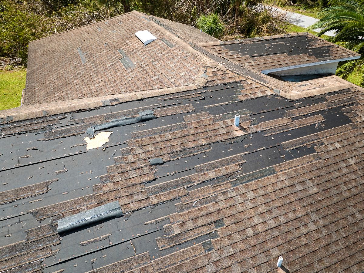 Damaged shingles reducing roof lifespan on old roof